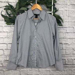 COPY - SALE **5 for $25** Willi Smith Blue and White Striped Button Up Top